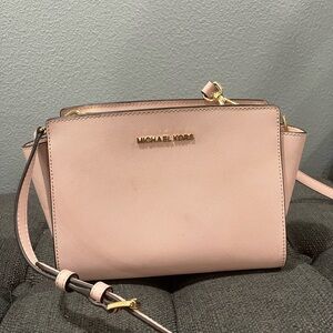 Michael Kors Pink Crossbody Bag with Gold Accents